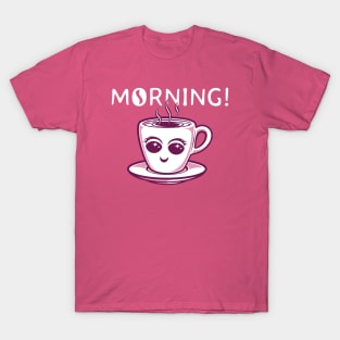 Cute Morning Coffee (pink and white) T-Shirt